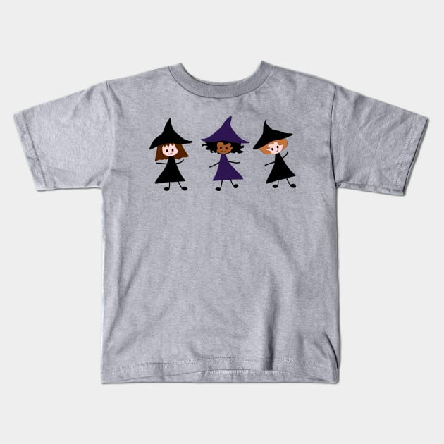 Friendly Witches Kids T-Shirt by Nutmegfairy